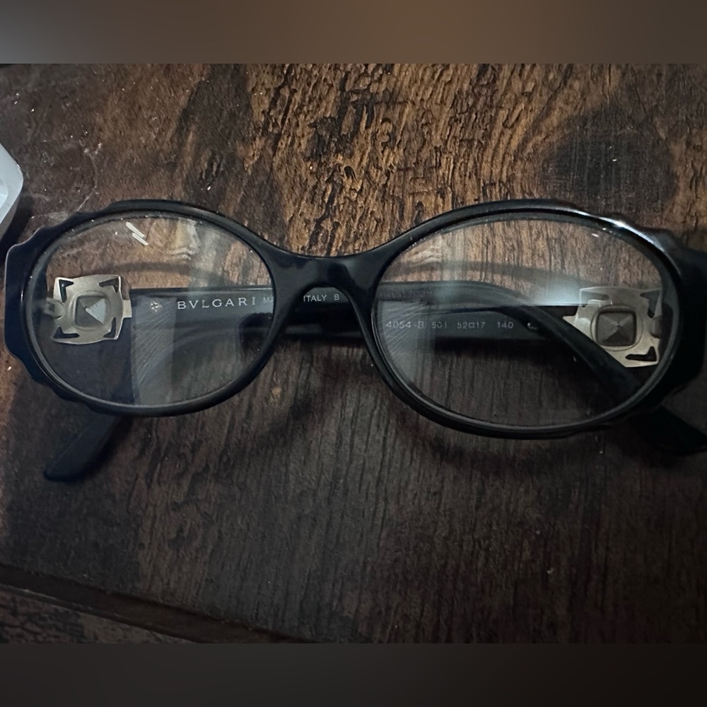 Bulgari Black Crystal and Silver Eyewear